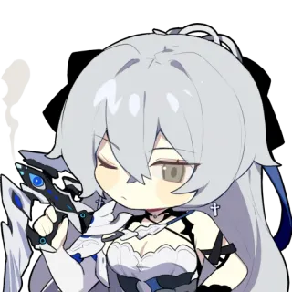 🔫 anime, character, sticker, cute, white hair telegram sticker