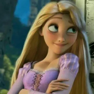 🌻 Rapunzel Tangled disney, putri, pirang, rambut, kartun telegram sticker