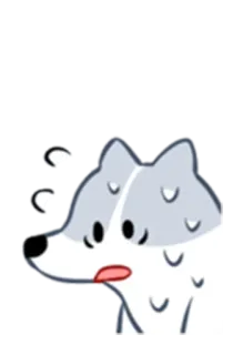 😥 狼, 动物, 可爱, 卡通, 贴纸, 插画 telegram sticker