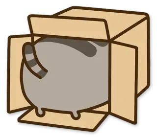 📦 Pusheen Katze, Kiste, Pusheen, süß, Tier telegram sticker