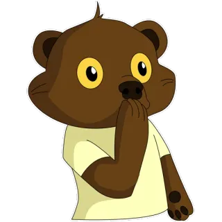 😲 медведь, мультик, животное, милый, персонаж telegram sticker