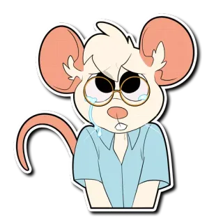 😥 rato, desenho animado, personagem, animal, adesivo telegram sticker