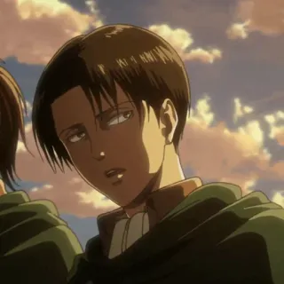 🗿 Levi Ackerman Attack on Titan Anime, Żołnierz, Poważny, Postać, Animowany telegram sticker
