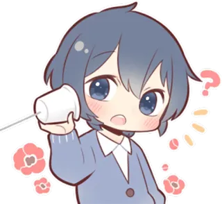 📞 Аниме, Мультфильм, Персонаж, Милый, Рисунок, Иллюстрация telegram sticker