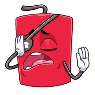 🙅‍♂️ extintor de incêndio, desenho animado, triste, desapontado, tapa-olho, pirata whatsapp sticker