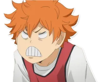 😠 Hinata Shoyo Haikyuu!! аниме, haikyuu, хината, сёё, смешной, злой, дуться telegram sticker