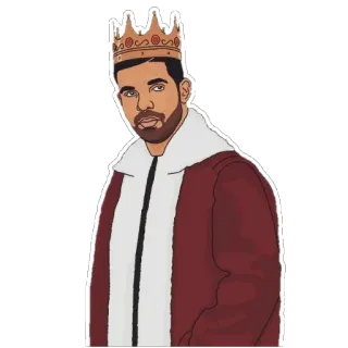 🤴 Drake Drake, Rapper, Krone, König, Porträt telegram sticker