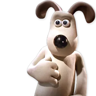 😱 Gromit Wallace and Gromit dog, cartoon, animated, claymation, Wallace and Gromit telegram sticker
