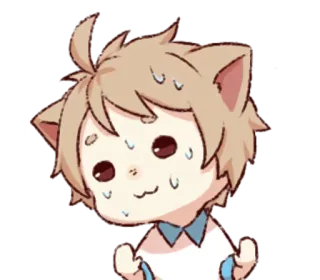 😰 Аниме, Нэкобой, Каваий, Милый, Смущенный, Потеющий telegram sticker