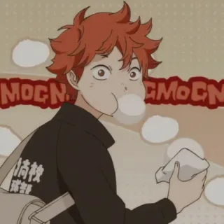 🍘 Hinata Shoyo Haikyuu!! Аниме, Haikyuu, Хината Шоё, Жвачка, Мультфильм telegram sticker