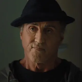 🥀 Sylvester Stallone actor, man, hat, portrait, movie star telegram sticker
