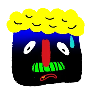 😓 triste, nuvola, pioggia, infelice, faccia, cartone animato telegram sticker