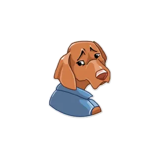 😔 cachorro, triste, animal, animal de estimação, desenho animado telegram sticker