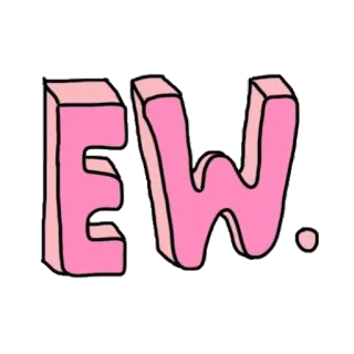 ❓ EW. ew, pink, disgust, expression, word telegram sticker