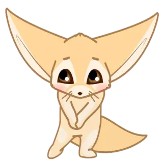 🦊 feneco, fofo, animal, adorável, kawaii, desenho animado telegram sticker