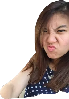 😤 mujer, expresión facial, tonto, retrato, persona, selfie telegram sticker