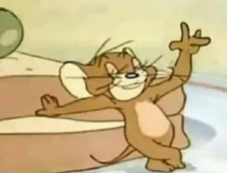 🌚 Jerry Tom and Jerry Dessin animé, Souris, Drôle, Doigt d'honneur, Offensant whatsapp sticker