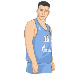 😔 16 Basketball, Joueur, Sport, Uniforme, Numéro 16 telegram sticker