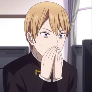 💛 Yu Ishigami Kaguya-sama: Love Is War Аниме, Персонаж, Озабоченный, Милый, Смешной telegram sticker