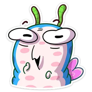 ☺️ cartoon, monster, cute, funny, sticker, blue, pink telegram sticker