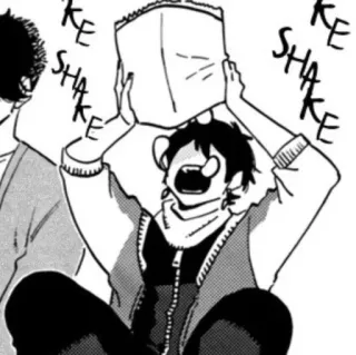 🛹 SHAKE Manga, Agitar, Emocional, Bolsa de papel telegram sticker