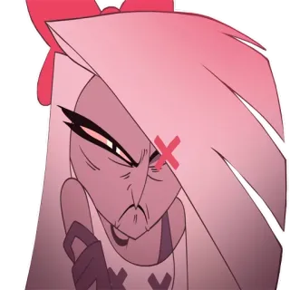 😡 Vaggie Hazbin Hotel marah, pembasmi hama, malaikat, setan, kartun telegram sticker