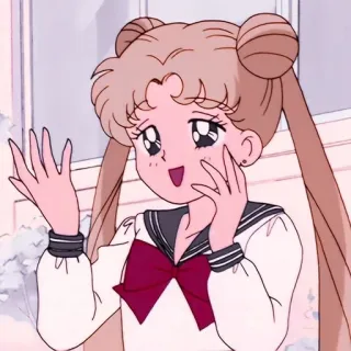 😄 Usagi Tsukino Sailor Moon anime, cartoon, sailor moon, usagi tsukino, cute, school uniform, girl telegram sticker