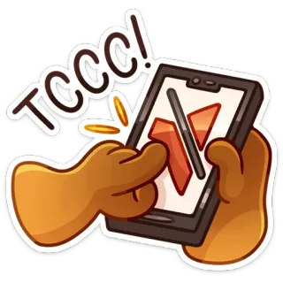 🤫 TCCCC! ข้อความ, โทรศัพท์, การสื่อสาร, สติกเกอร์ telegram sticker
