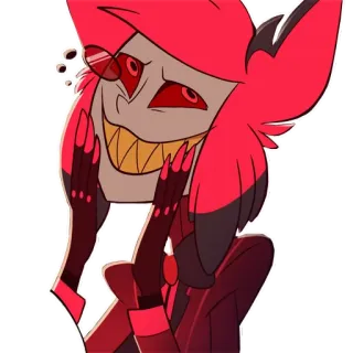 😊 Alastor Hazbin Hotel iblis, hotel, radio, tersenyum, kartun telegram sticker
