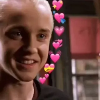 💘 Draco Malfoy Harry Potter Draco Malfoy, Harry Potter, personagem, Tom Felton, corações telegram sticker