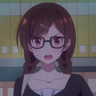 🍫 Chizuru Ichinose Rent-A-Girlfriend dziewczyna anime, uroczy, Chizuru Ichinose, Rent-a-Girlfriend, anime, kreskówka whatsapp sticker