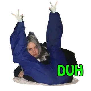 ✌️ Billie Eilish DUH บิลลี ไอลิช, นักร้อง, duh, คนดัง, ป็อปสตาร์, เพลง telegram sticker