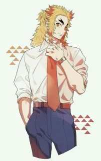 🔥 Kyojuro Rengoku Demon Slayer アニメ, キャラクター, 煉獄, 鬼滅の刃, 炎, 柱 telegram sticker