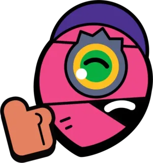 👍 sticker, emoji, gesto, pollice verso, cartone animato, rosa, occhio whatsapp sticker