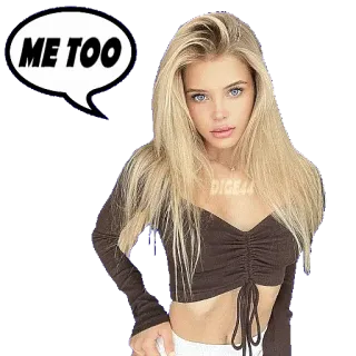 🤞 ME TOO donna, bionda, ragazza, moda telegram sticker