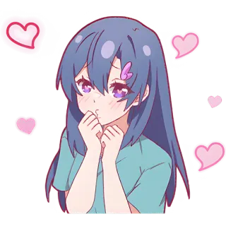 🫢 Anime, Gadis, Hati, Imut, Kawaii telegram sticker