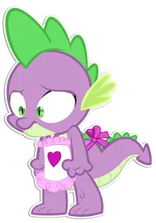 ✊️ Spike My Little Pony cartoon, dragon, purple, green, Spike, My Little Pony, character telegram sticker