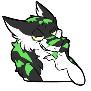 😘 furry, anthropomorphic, animal, cartoon, smirking, cunning, character whatsapp sticker