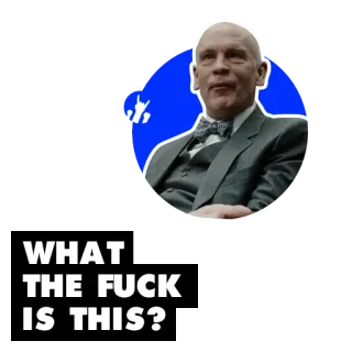 💁‍♂️ John Malkovich WHAT THE FUCK IS THIS? 俳優, 中指, 失礼, 汚い言葉, 面白い telegram sticker
