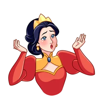 😨 queen, cartoon, woman, royal, princess, gesture telegram sticker