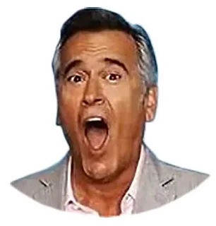 😃 Ash Williams Evil Dead shocked, horror, ash williams, evil dead, scared telegram sticker