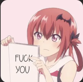 🌚 FUCK YOU Anime, Obraźliwe, Kreskówka, Przekleństwo telegram sticker