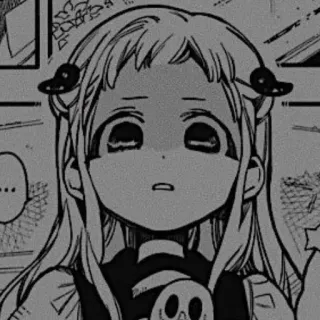 🥬 Nene Yashiro Toilet-bound Hanako-kun ... Animé, Manga, Personnage, Nene Yashiro, Toilet-bound Hanako-kun, Crâne, Mignon telegram sticker