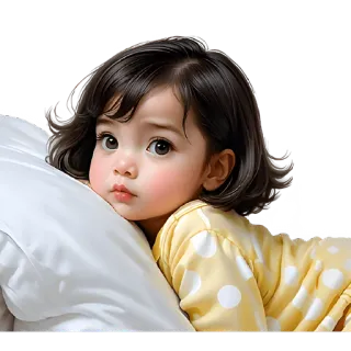 🥱 criança, bebê, fofo, retrato, menina, deitado, adorável telegram sticker