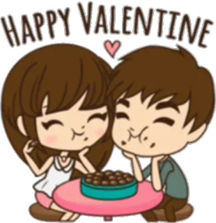 💍 HAPPY VALENTINE valentine's day, love, couple, cute, romance, heart, celebration whatsapp sticker