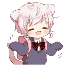 😆 Anime, Catboy, Niedlich, Kawaii, Manga, Chibi whatsapp sticker
