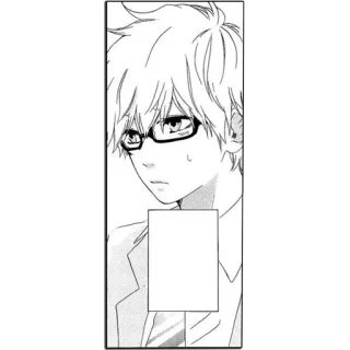 😅 Anime, Manga, Personnage, Lunettes, Garçon, Illustration telegram sticker