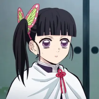 🩰 Kanao Tsuyuri Demon Slayer Anime, Demon Slayer, Kanao Tsuyuri, Borboleta, Garota, Personagem whatsapp sticker
