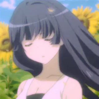 🍰 动漫, 女孩, 向日葵, 可爱, 美丽, 肖像 telegram sticker
