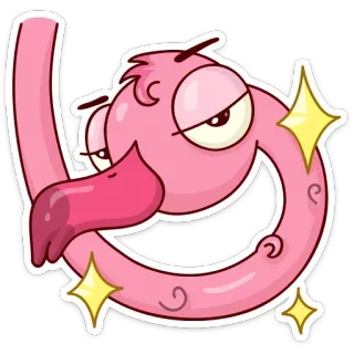 ✨ 火烈鸟, 鸟, 卡通, 粉色, 闪光, 可爱 telegram sticker